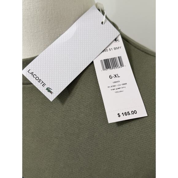 NEW Lacoste Logo BIG Graphic Sweatshirt Khaki Green Loose Fit Size XL / 6 NWT - Picture 2 of 2
